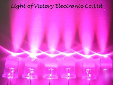 500 x 5MM pink led lamp 10,000MCD + 500 free resistor