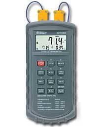 Extech 421502 type j/k, dual input thermometer with ala
