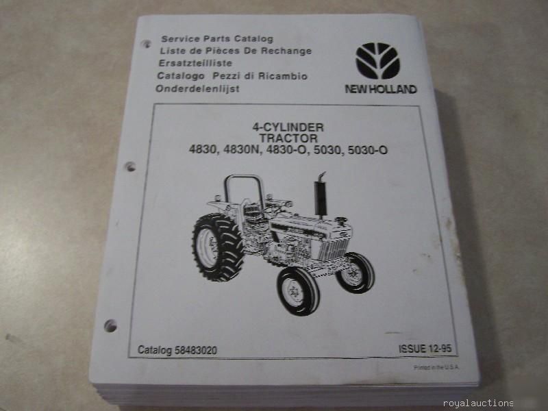 New holland 4830 5030 tractor service part catalog new