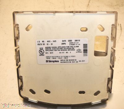 Simplex 15CD 4 wire a/v 4903-9425 horn w/strobe 