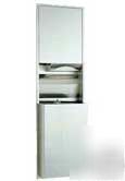 Stainless steel recessed paper towel & waste receptacle