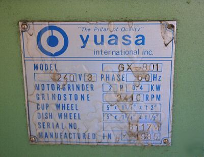 Yuasa radius angle/tool grinder GX801