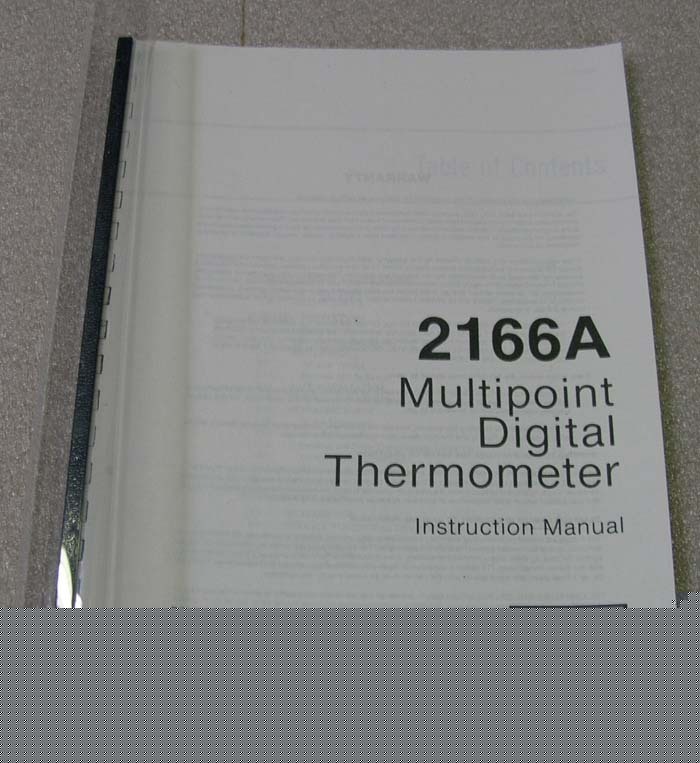 Fluke 2166A multipoint digital thermometer op manual