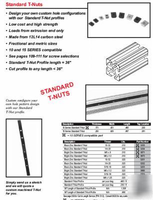 New 28 #3203 standard t-nuts 5/16(80/20 inc)alum. ext.