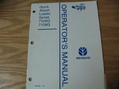 New holland 7106Q 7108Q loader operators manual