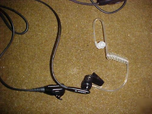 Motorola CP200 4 ch radio w/ headset, ear bud, charger