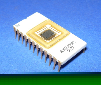Eprom 1KX8 M5L2708S mitsubishi vintage white gold ic