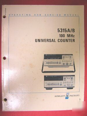 Hp 5315A/b universal counter operating & service manual