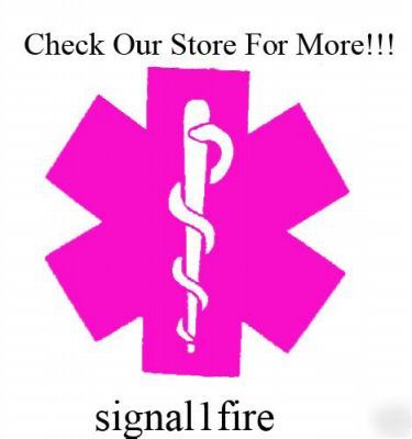 Sticker helmet vehicle star of life pink 2