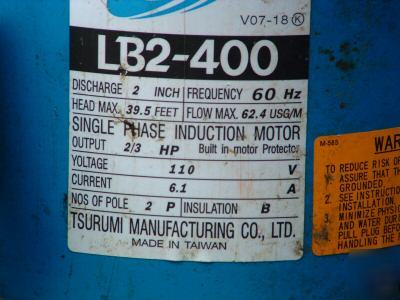 Submersible trash pump w/on off switch float