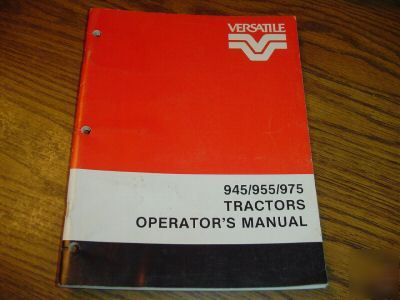 Versatile 945, 955 & 975 tractor operator's maual book