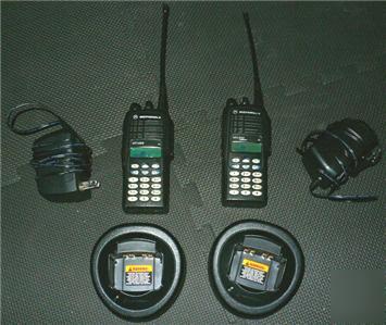 Two motorola HT1250 uhf 2 way radio dtmf full keypad