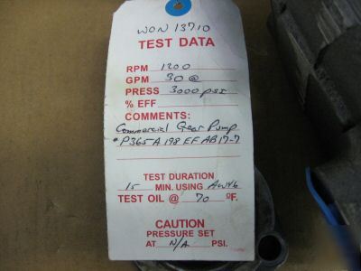 Commercial hydraulic gear pump P365A198EFAB177 rebuilt