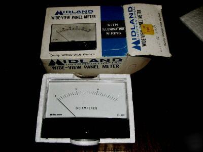 New 1970â€™s vintage midland 0-15A dc panel meter 