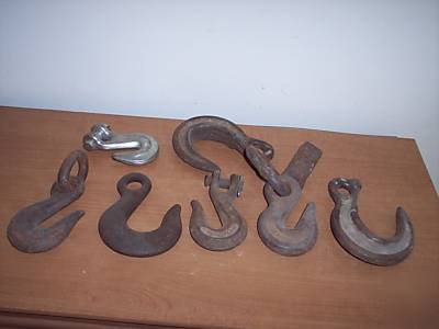 7 pc industrial lift clevis hook lot grab & slip 5/16+