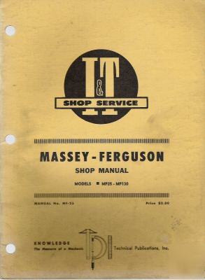 Mf i&t manual for models MF25 & MF130 tractors