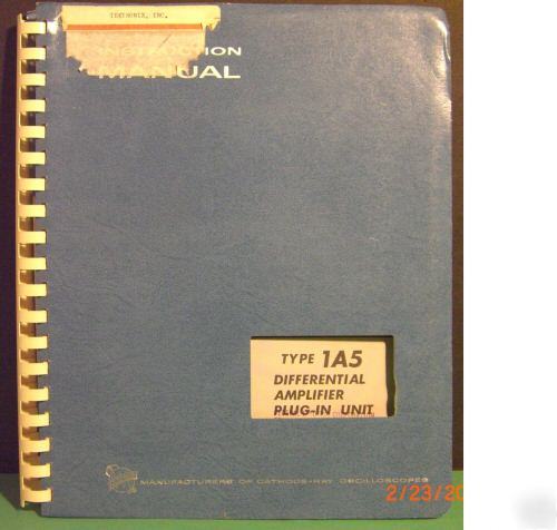 1A5 differential amplifier plug-in includes schematics