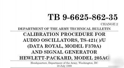 Agilent hp 205AG data royal F370A repair manual