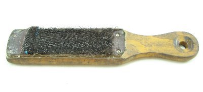 Antique nicholson file co metal brush deburring card 