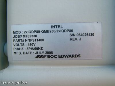 Boc edwards IQDP80 - QMB250 dual vacuum pump rack stand