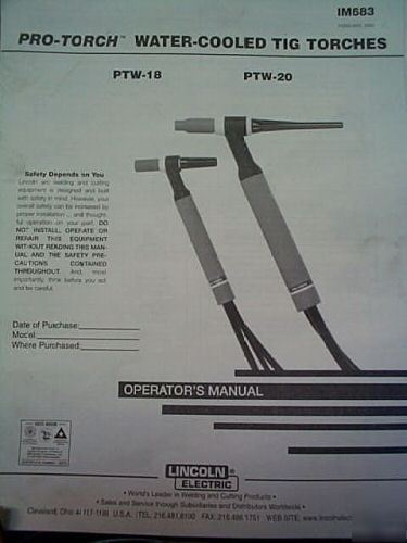 Lincoln ptw-18 water cooled tig pro-torch K1784-2 