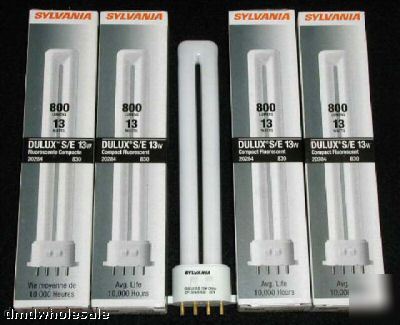 5 sylvania dulux s/e 20284 cfl 13W fluorescent bulbs