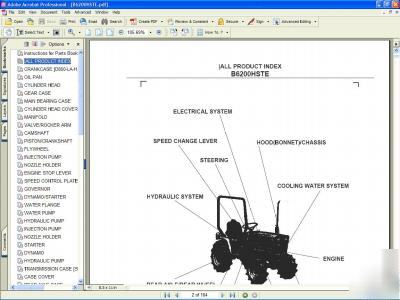 Kubota B6200HSTE 2 x 4 tractor parts manual