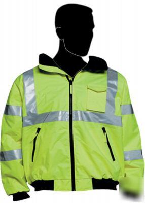 Ansi osha class iii 3 ii 2 bomber safety jacket lime 3X