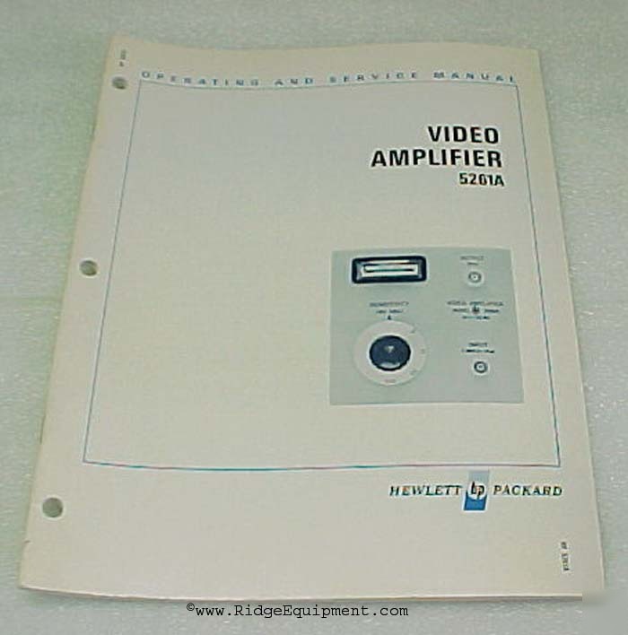 Hp 5261A video amplifier operating & service manual []