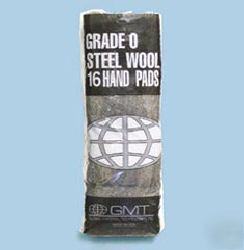 Industrial-quality steel wool hand pads-#0 med fine