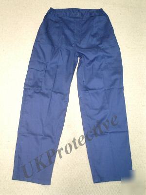 Navy zip front work trousers - waist 36