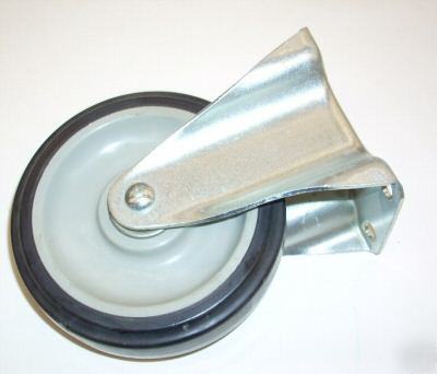 New (4) black rigid caster wheels 5