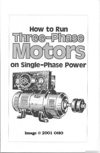 Run three phase motors on single phase 3 phase