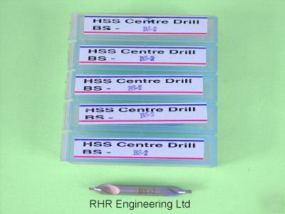 5 centre drills hss BS2 suitable for myford, boxford 