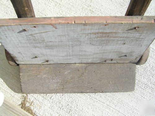 Antique wood dolly handmade medal wheels lehigh valley