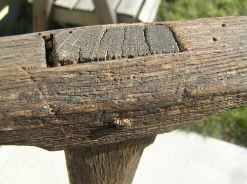 Antique wood dolly handmade medal wheels lehigh valley