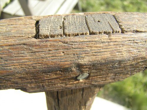 Antique wood dolly handmade medal wheels lehigh valley