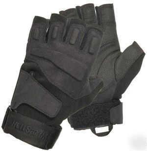 Blackhawk hellstorm solag black half finger gloves md