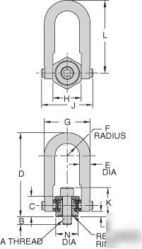 New carr lane cl-7000-shr-2 swivel hoist ring 1 pc 