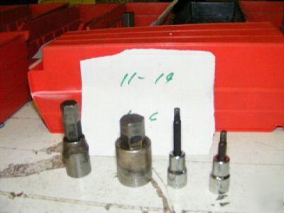 4 pcs. prot hex head allen sockets various sizes