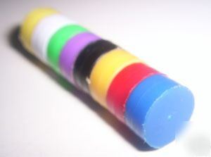 8 plastic coated disc magnets 1/2 x 1/4