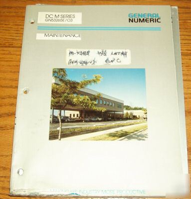 General numeric dc m series servo maintenance manual 