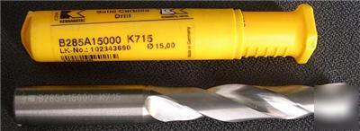Kennametal 15MM solid carbide drill coolant thru r=$270