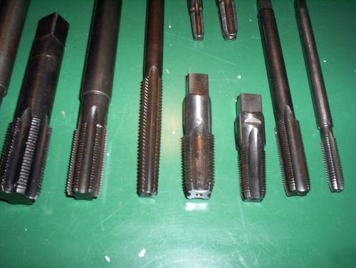 14 used machinist mechanic thread taps nice tools, tool