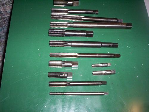 14 used machinist mechanic thread taps nice tools, tool