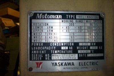 22 lb motoman 6-axis welding system, 2 cells, control