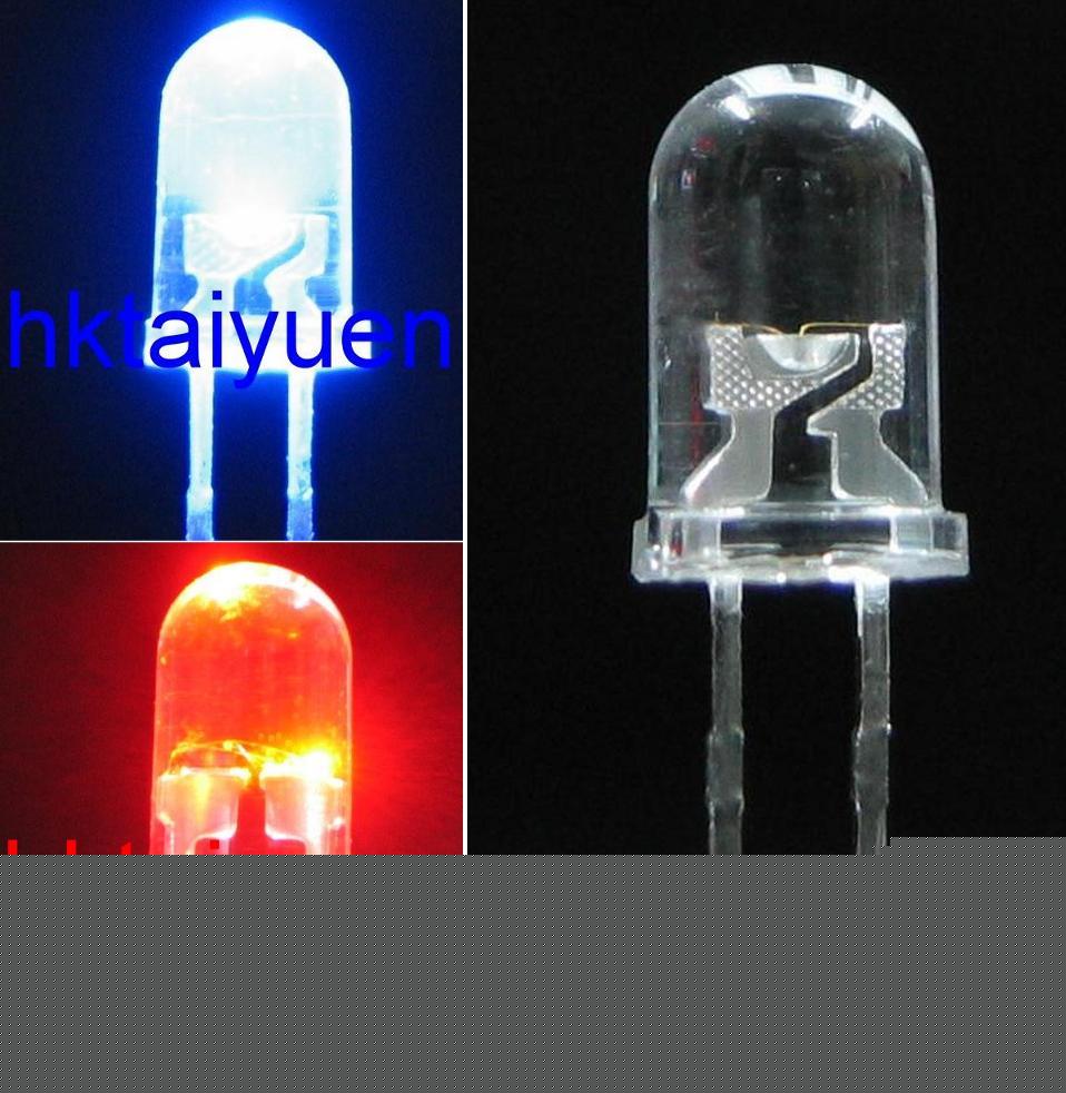 100X 5MM multi color blue /red flash led free resistors