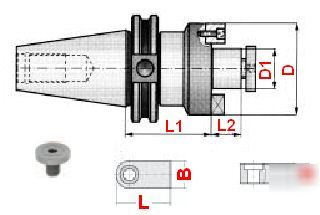 Bison cat-50 shell mill holder-.75X9.00 arbor dia: .75