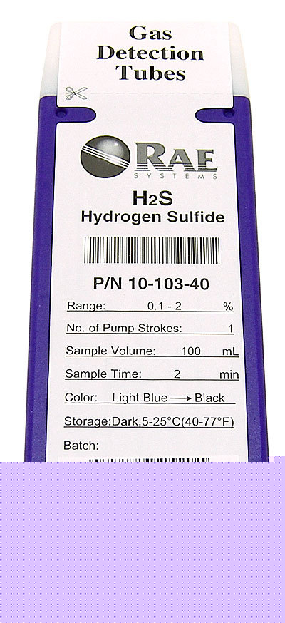 Box of 10 rae gas detection tubes H2S hydrogen sulfide