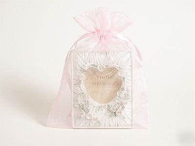 20 pcs 4X5 light pink organza fabric pouch bags